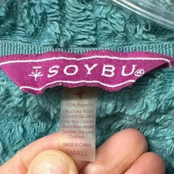 Women’s Teal Soybu Fuzzy Fleece Jacket Vail Logo Size Small - Picture 3 of 3